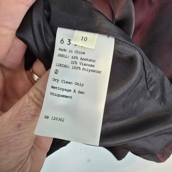 6397 Midi Wrap Skirt in Garnet Iridescent Color Shift Kilt Pin Detail 10 NEW - Picture 9 of 12